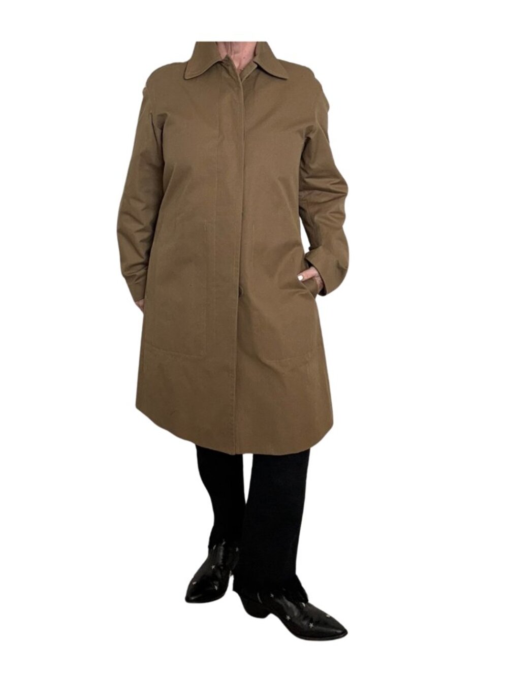 Vince Single Breasted Trench Coat NWT - Classic Cool Girl Sz Medium - Picture 2 of 12